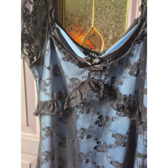 Cider Blue And Black Lace Dress Womens Size Extra Large Super Cute!! - Picture 2 of 5